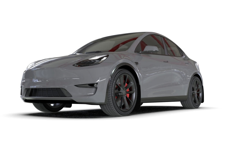 Rally Armor 20-22 Tesla Model Y Black Mud Flap - Metallic Black Logo - MF72-UR-BLK/MBK