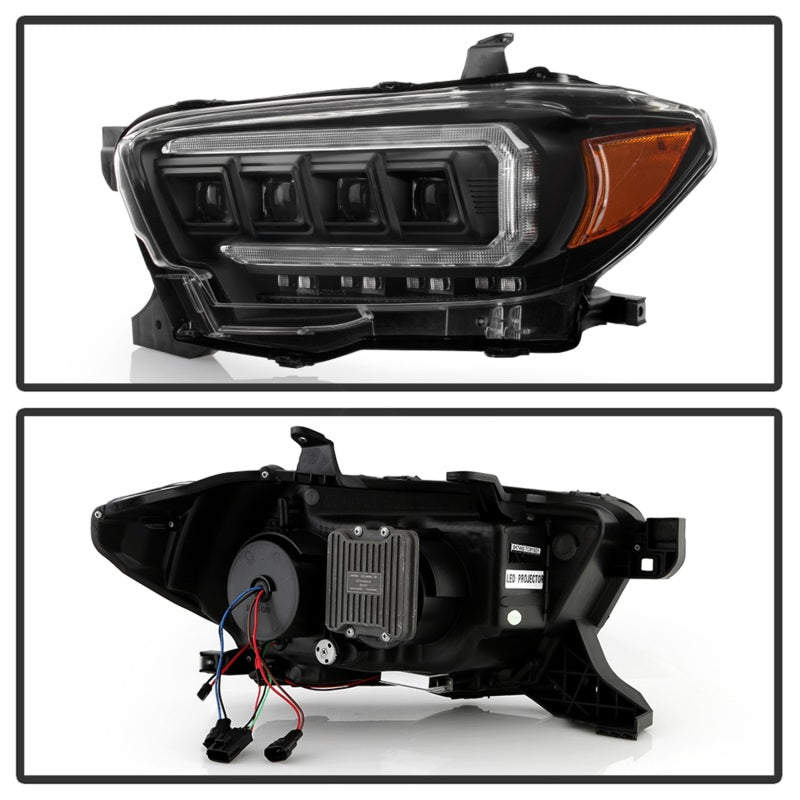 Spyder 16-20 Toyota Tacoma Halogen Model Only High-Power LED Headlights - Black PRO-YD-TT16HALAP-BK - 5088376