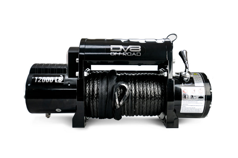 DV8 Offroad 12000 LB Winch w/ Synthetic Line & Wireless Remote - Black - WB12SR