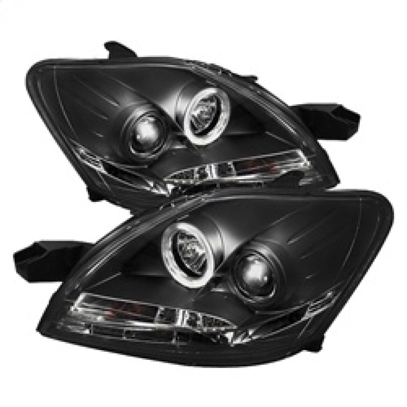 Spyder Toyota Yaris 07-11 4Dr Projector Headlights LED Halo DRL Blk PRO-YD-TYA074D-DRL-BK - 5038944