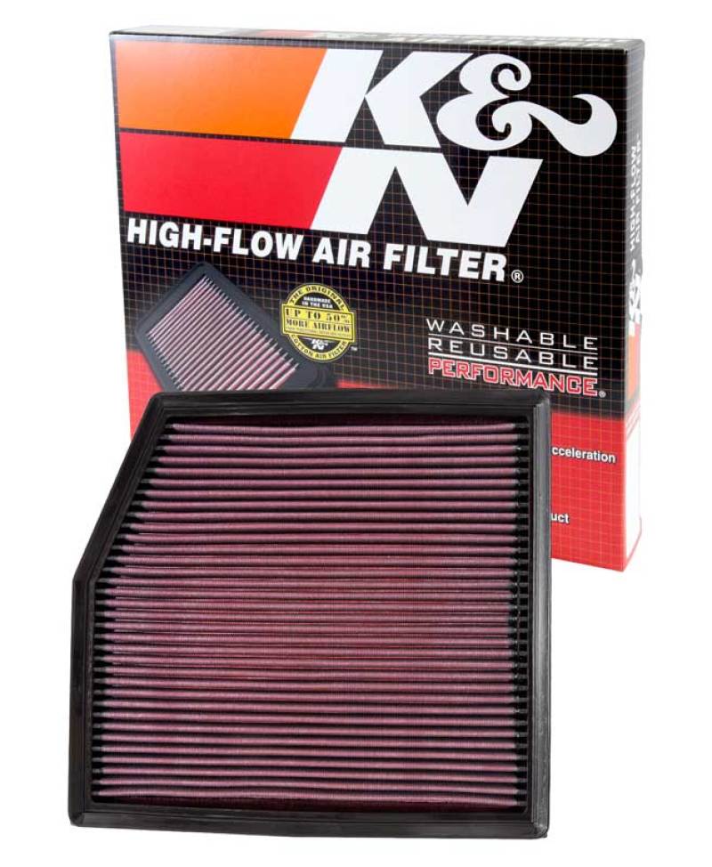 K&N 10-12 BMW 135i/335i/335i XDrive/X1 35i 3.0L L6 (E90) Replacement Air Filter - 33-2458