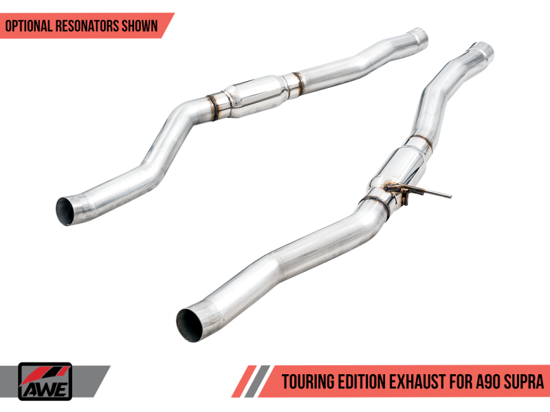 AWE Tuning 2020 Toyota Supra A90 Track Edition Exhaust - 5in Chrome Silver Tips - 3015-32116