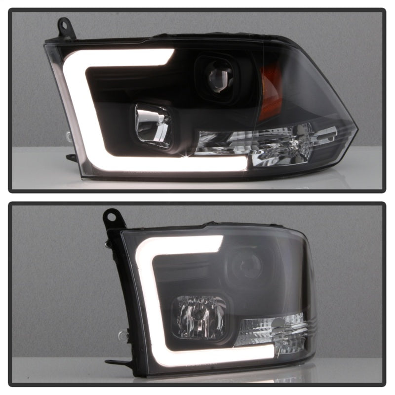 Spyder 09-16 Dodge Ram 1500 Version 2 Headlights Light Bar DRL Black PRO-YD-DR09V2-LBDRL-BK - 5084811