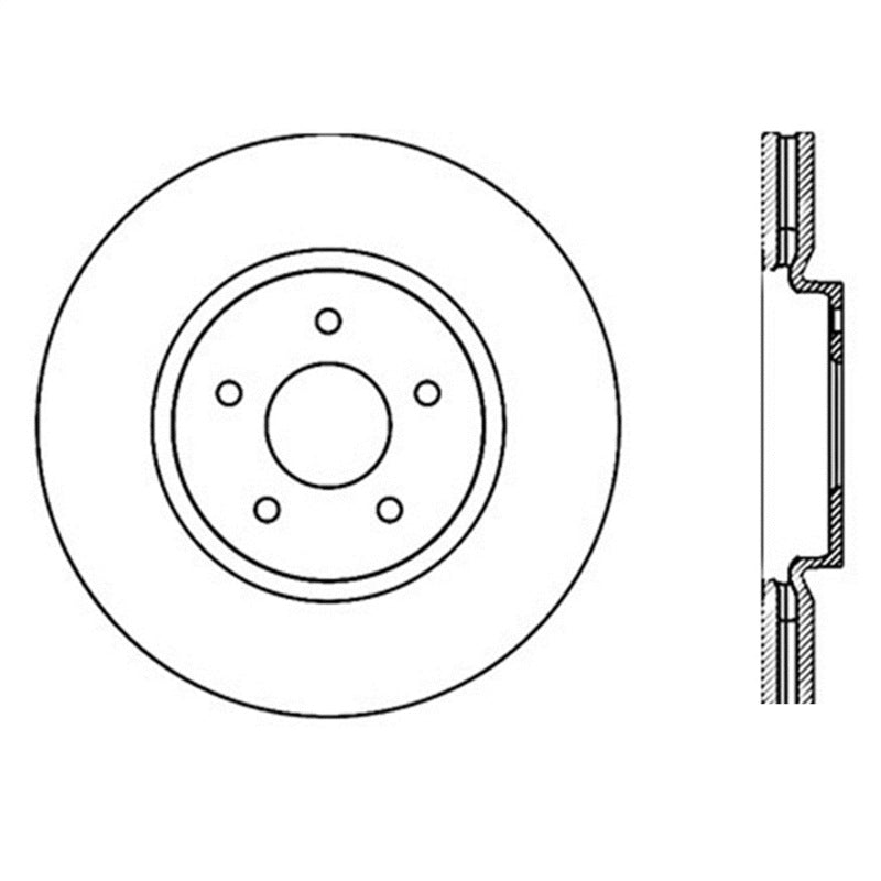 StopTech Infiniti G37 / Nissan 370Z SportStop Slotted &amp; Drilled Front Left Rotor - 127.42100L