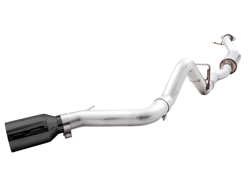 AWE Tuning 2021+ Ford Bronco 0FG Single Rear Exit Exhaust w/Diamond Black Tip &amp; Bash Guard - 3015-23789