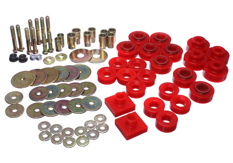 Energy Suspension 68-72 Oldsmobile Cutlass Red Body Mount Set - 3.4161R for 1968-1972 Oldsmobile Cutlass - front view