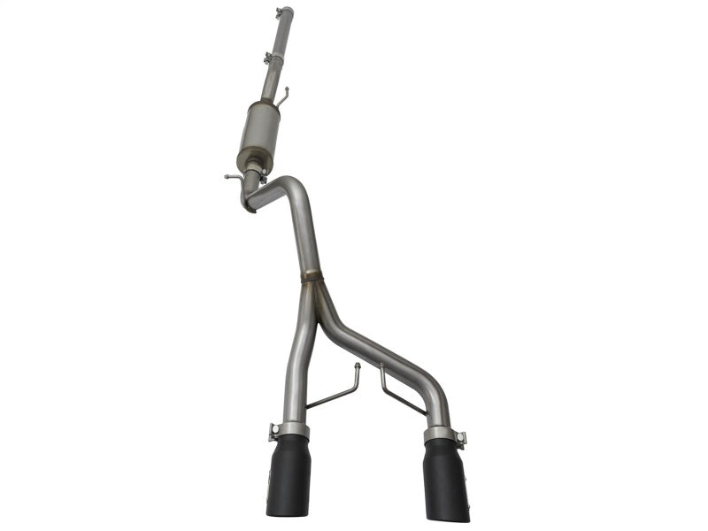 aFe Rebel Series CB 2.5in Dual Center Exit SS Exhaust w/ Black Tips 07-15 Jeep Wrangler 3.6L/3.8L V6 - 49-48056-B
