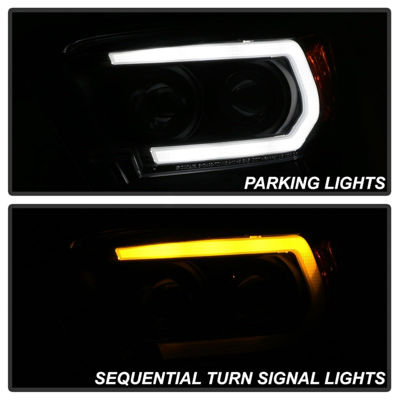 Spyder 16-18 Toyota Tacoma Projector Headlights - Seq LED Turn - Black - PRO-YD-TT16-LB-BK - 5085818