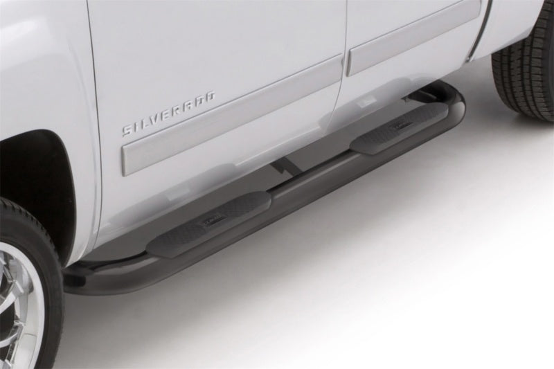 Lund 03-09 Dodge Ram 2500 Quad Cab 4in. Oval Curved Steel Nerf Bars - Black - 23475771