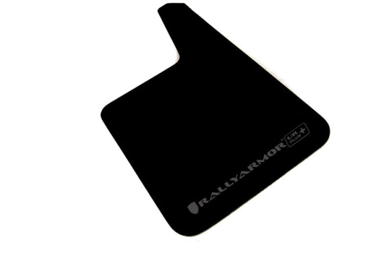 Rally Armor Universal Fit (No Hardware) UR Plus Black UR Mud Flap w/ Grey Logo - MF20-URP-BLK/GY