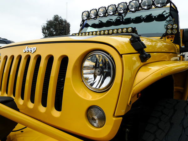 KC HiLiTES 07-18 Jeep JK (Not for Rubicon/Sahara) 7in. Gravity LED DOT Headlight (Pair Pack System) - 42351 for 2007-2018 Jee