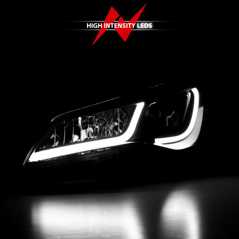 ANZO Projector Headlights With Plank Style Design Black w/Amber 15-16 Toyota Camry (4DR) - 121518