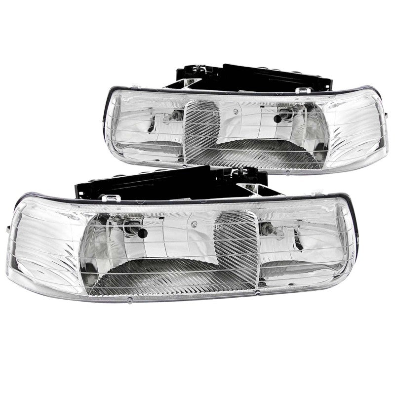 ANZO 1999-2002 Chevrolet Silverado 1500 Crystal Headlights Chrome - 111011