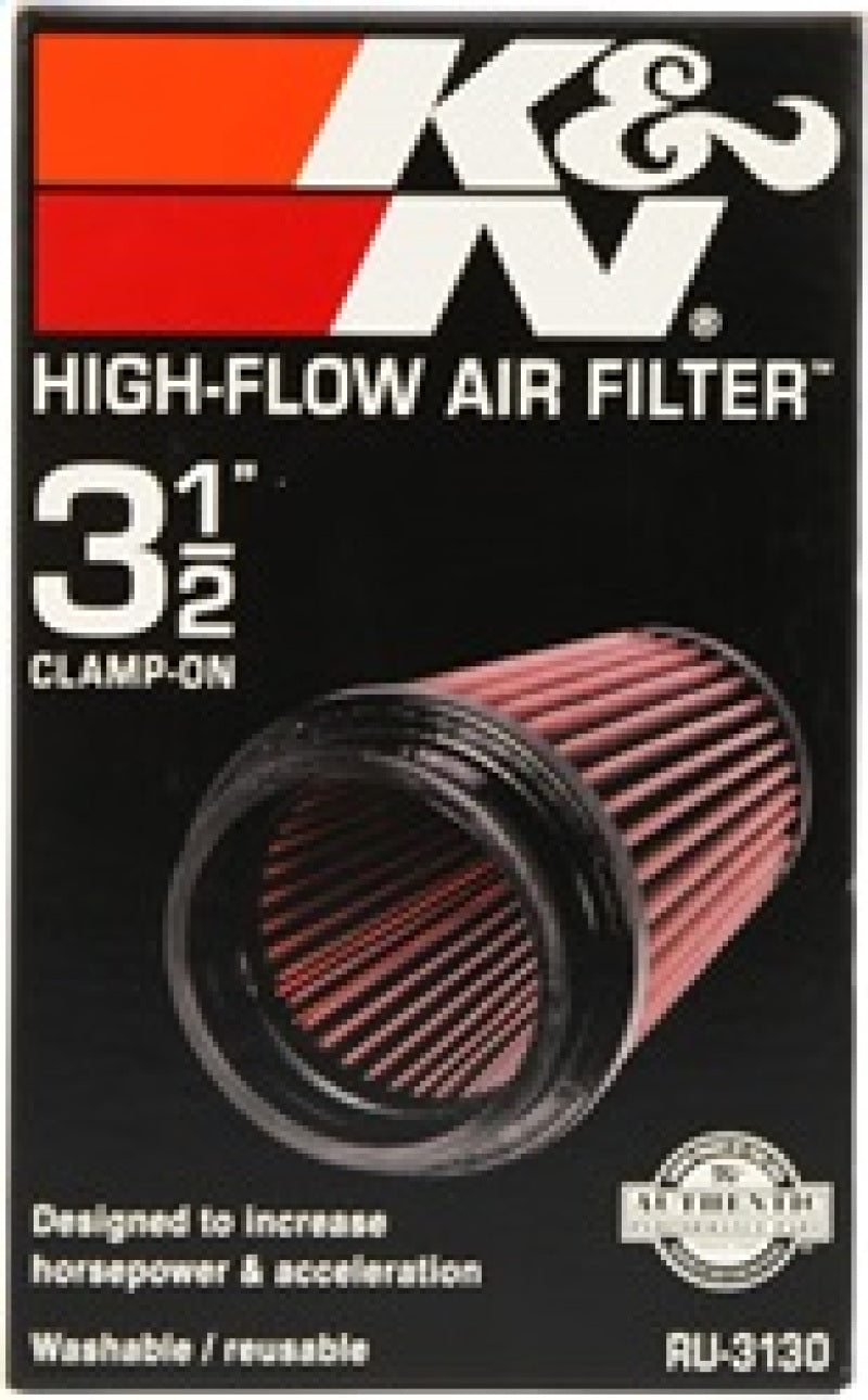 K&N Filter Universal Rubber Filter 3 1/2 inch Flange 4 5/8 inch Base 3 1/2 inch Top 7 inch Height - RU-3130 by K&N Engineerin