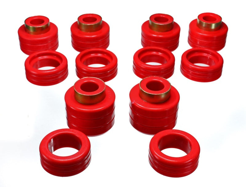 Energy Suspension Chevy Pickup 2&4Wd Body Mounts - Red - 3.4123R for 1988-2000 Chevrolet C2500 - front view