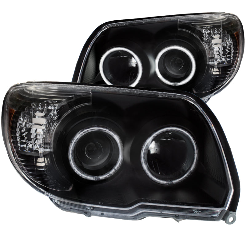 ANZO 2006-2009 Toyota 4Runner Projector Headlights w/ Halo Black - 111320