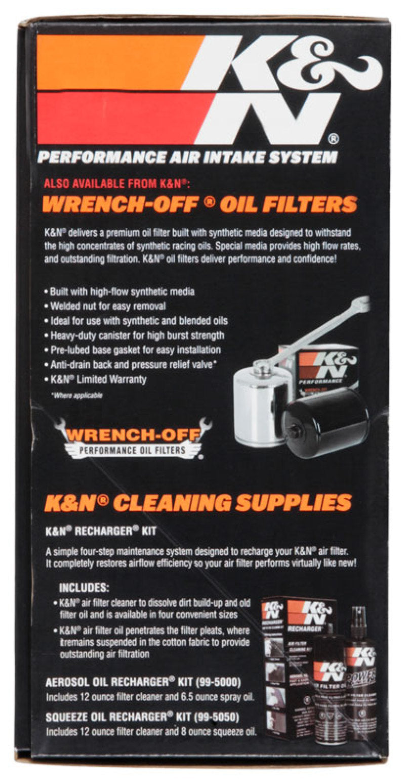 K&N Street Metal Intake System for 12-16 Harley Davidson Road King 103cl Side Draft Touring - RK-3952 for 2008-2016 Harley Da
