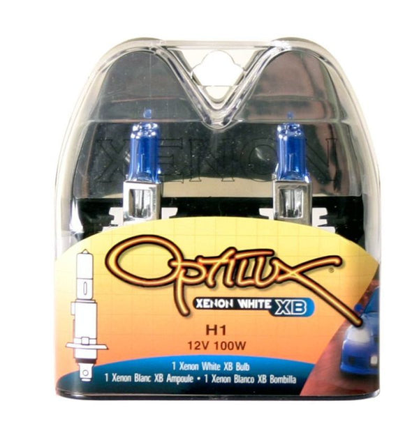 Hella Optilux H1 100W XB Extreme White Bulbs (Pair) - H71070227 for 1998-1999 Mercedes Benz C230 - front view