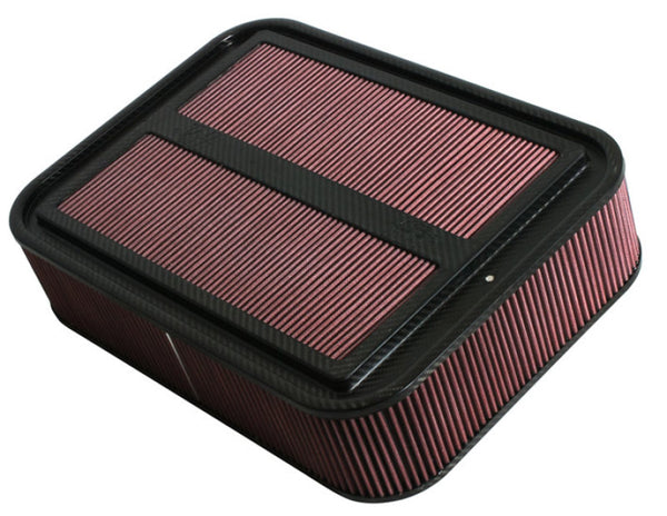 K&N Custom Racing Assembly Carbon Fiber 4in Air Box w/o Base - Large - 100-8591 by K&N Engineering - front view