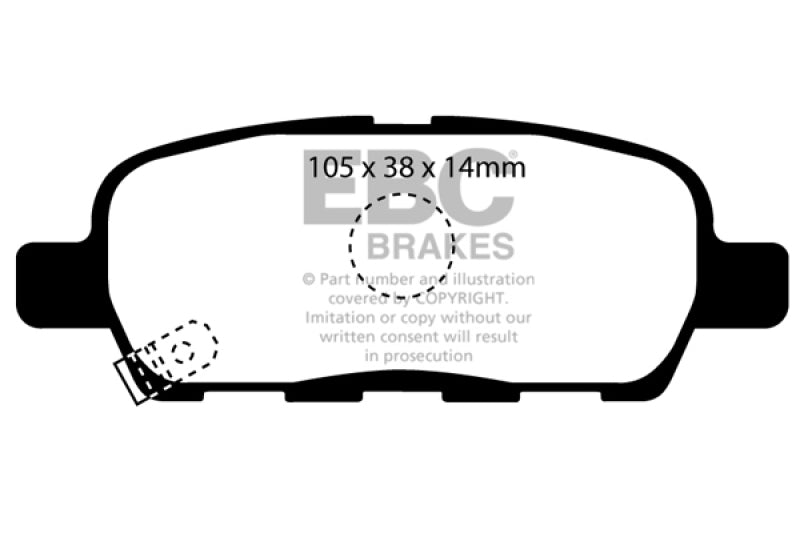 EBC 08-13 Infiniti EX35 3.5 Redstuff Rear Brake Pads - DP31955C