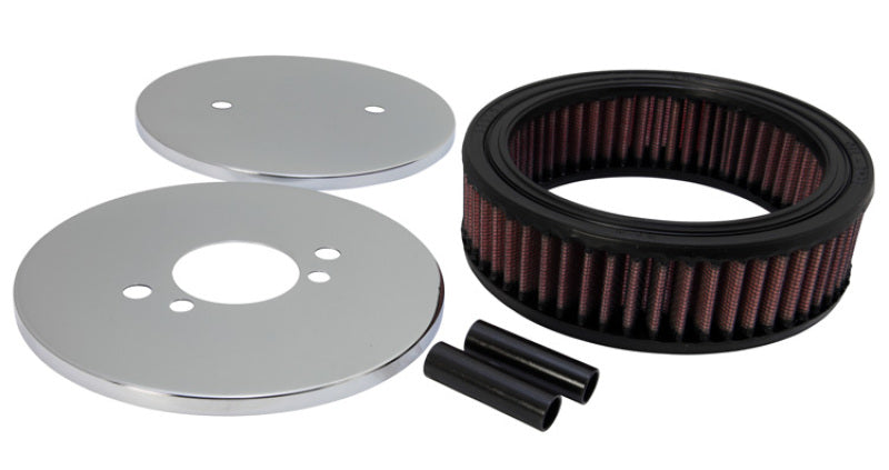 K&N Custom Round Racing Assembly Red 4.5in ID / 5.875in OD / 1.75in Height - 56-1400 for 1975-1981 Triumph TR7 - front view