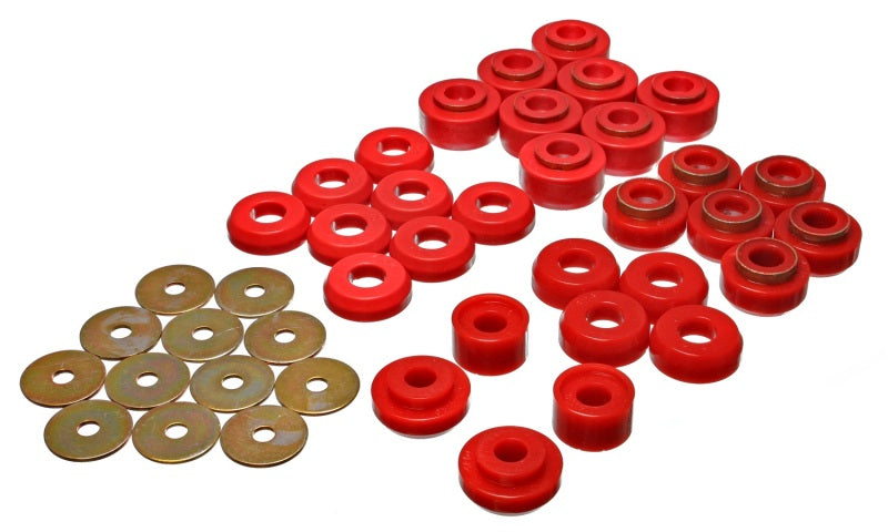 Energy Suspension Chevrolet 4 door Red Body Mounts (Recommended for Police/Taxi/Race) - 3.4136R for 1991-1996 Chevrolet Capri