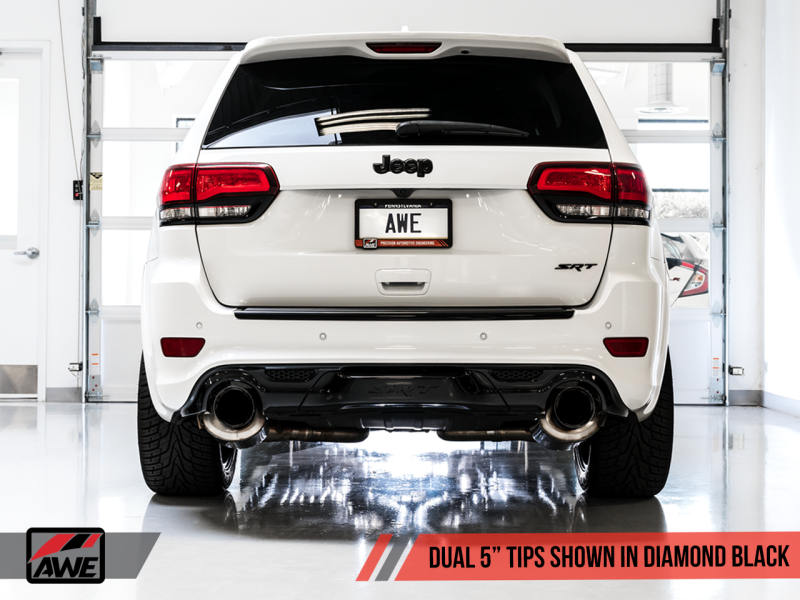 AWE Tuning 2020 Jeep Grand Cherokee SRT Track Edition Exhaust - Diamond Black Tips - 3020-33051