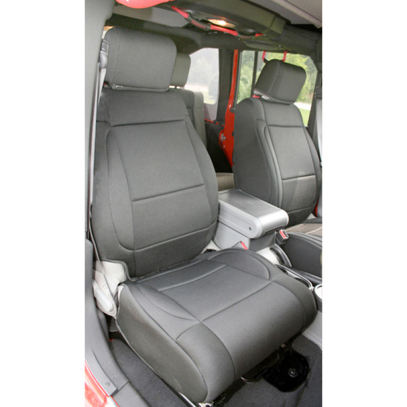 Rugged Ridge Neoprene Front Seat Covers 11-18 Jeep Wrangler JK - 13215.01 for 2007-2018 Jeep Wrangler - front view