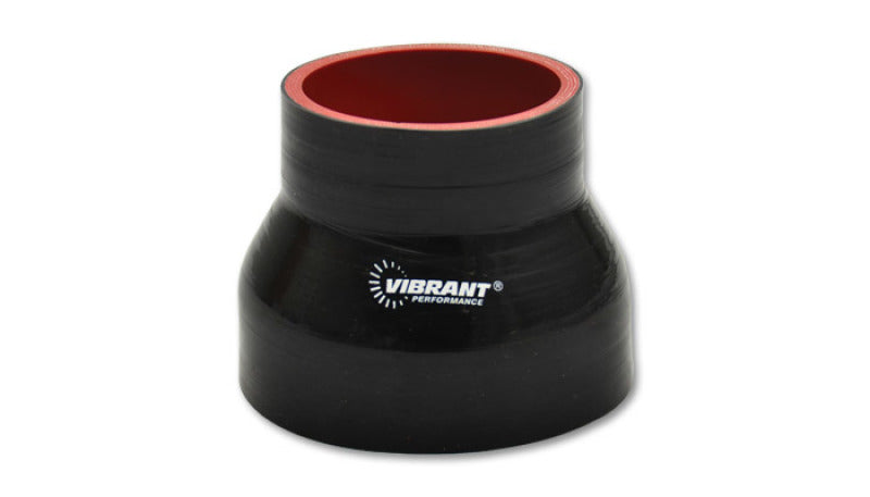 Vibrant 4 Ply Reinforced Silicone Transition Connector - 3in I.D. x 3.25in I.D. x 3in long (BLACK) - 2760