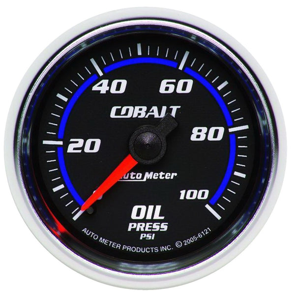 Autometer Cobalt 52mm 100 PSI Mechanical Oil Pressure Gauge - 6121 by AutoMeter