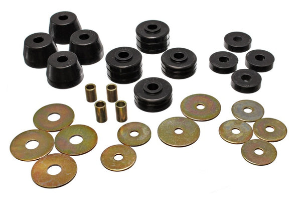 Energy Suspension D100-300 2&4Wd Body Mounts - Black - 5.4101G for 1972-1989 Dodge D100 - front view