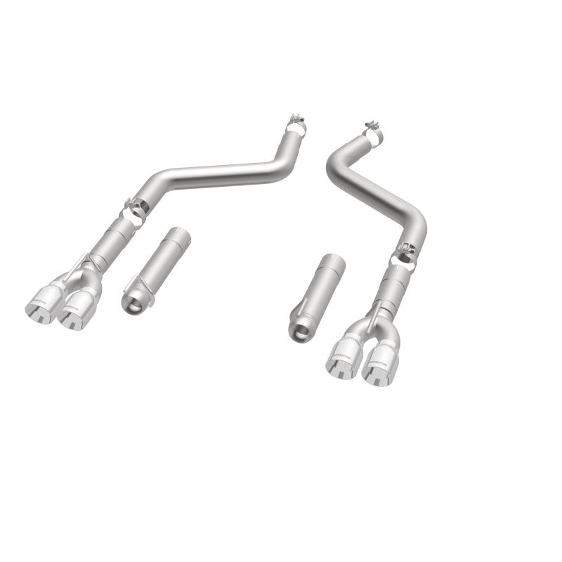 MagnaFlow Axle-Back, SS, 3in, Quad Split Rear 3.5 Tips 2015 Dodge Challenger incl SRT Hellcat - 19206