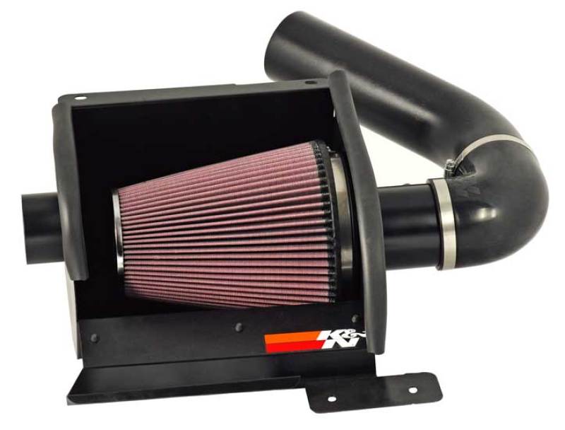 K&N 97-08 Ford E350/#450 Econoline V10-6.8L Black High Flow Performance Kit - 77-2570KTK for 1997-2019 Ford E 350 - front vie