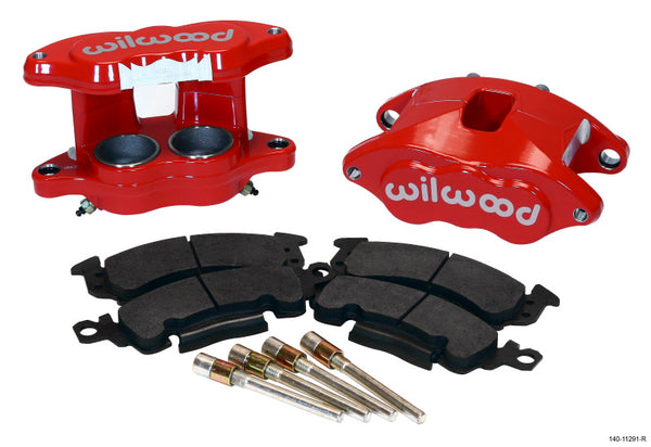 Wilwood D52 Front Caliper Kit - Red 2.00 / 2.00in Piston 1.04in Rotor - 140-11291-R for 1977-1996 Chevrolet Caprice
