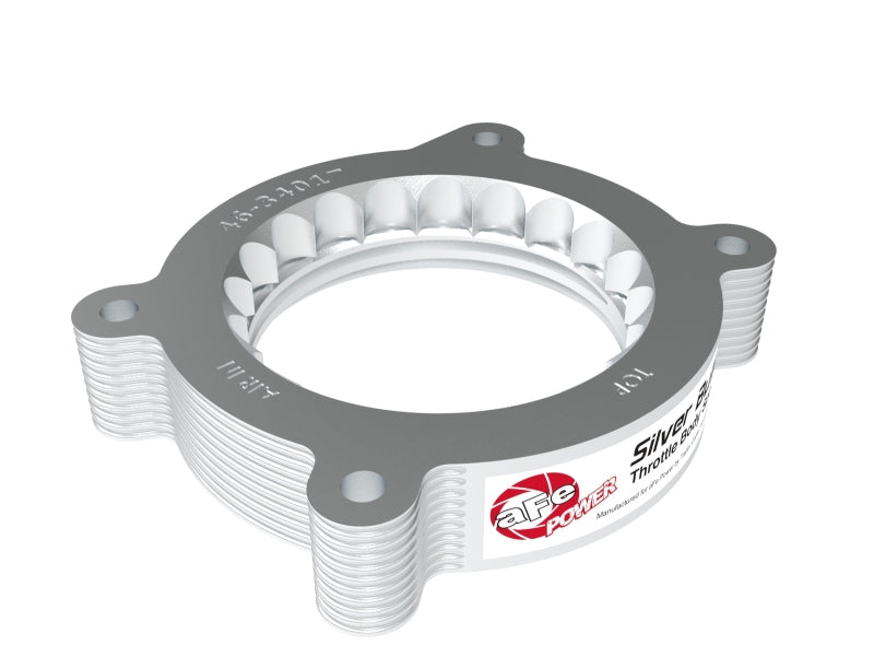 aFe 2020 Vette C8 Silver Bullet Aluminum Throttle Body Spacer Works w/ Factory Intake Only - Silver - 46-34017