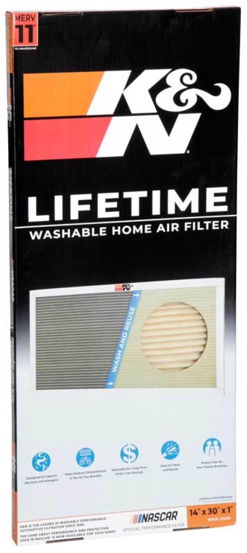K&N HVAC Filter - 14 x 30 x 1 - HVC-11430