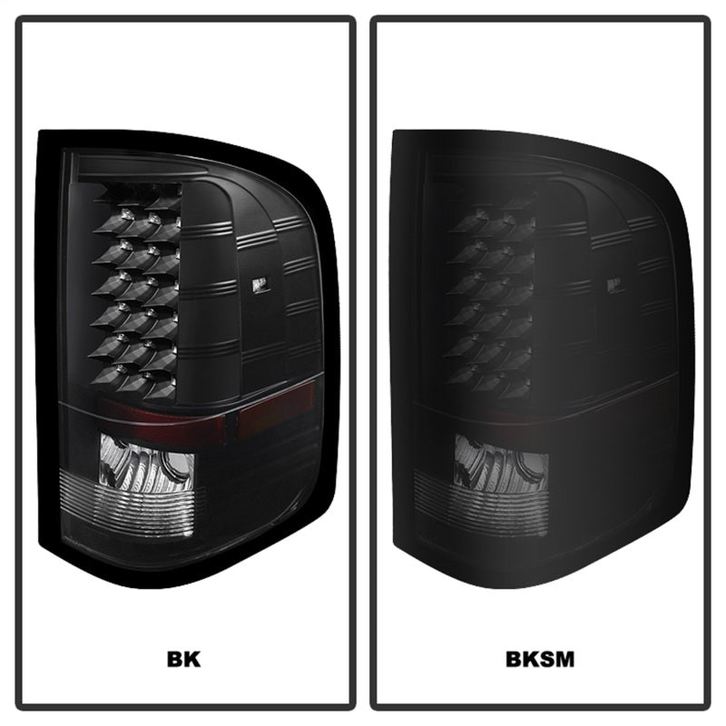 Xtune Chevy Silverado 07-13 LED Tail Lights Black Smoke ALT-JH-CS07-LED-BKSM - 5077493