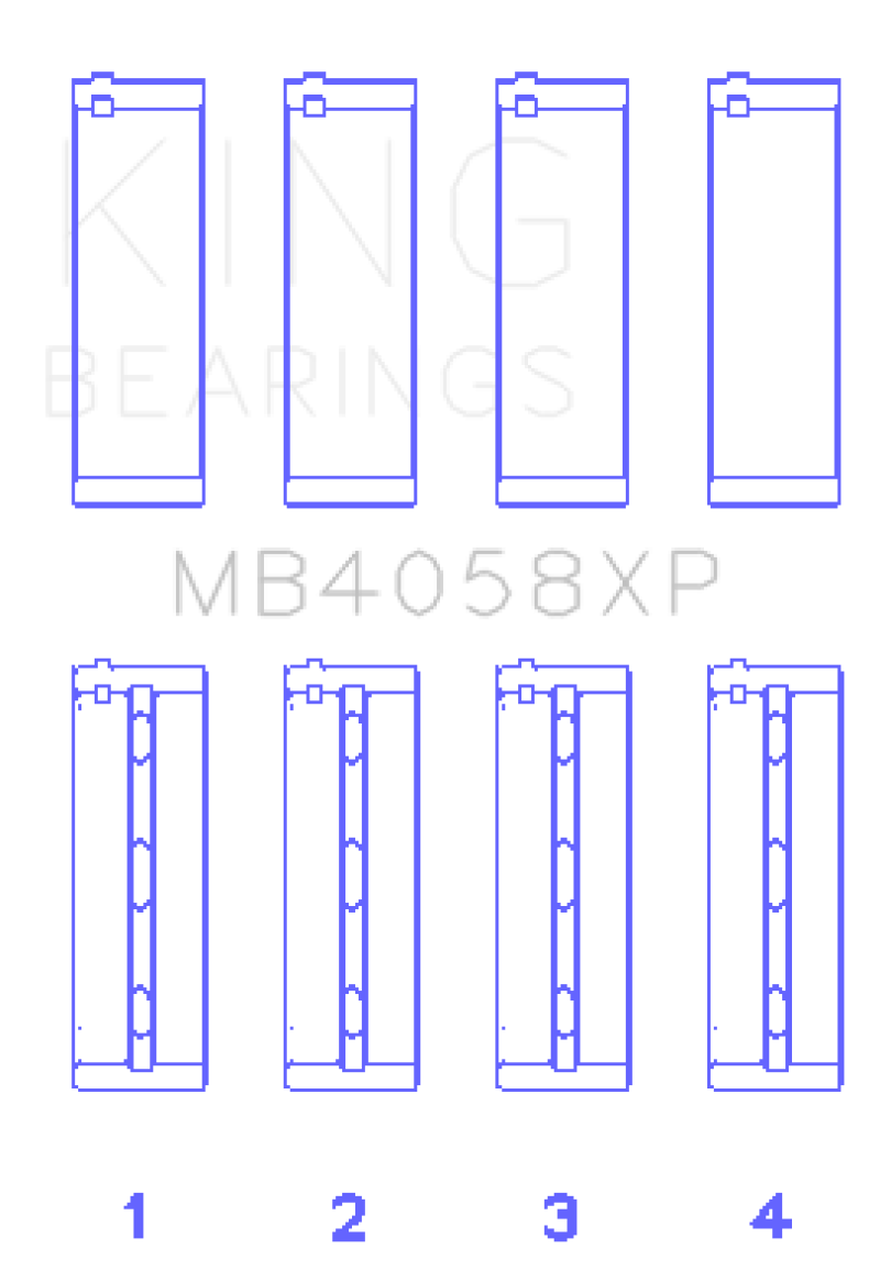 King Nissan VQ35DE (Size STD) Performance Main Bearing Set - MB4058XP