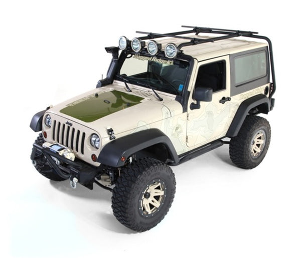 Rugged Ridge Roof Rack 07-18 Jeep 2-Door Jeep Wrangler - 11703.01 for 2007-2018 Jeep Wrangler - front view