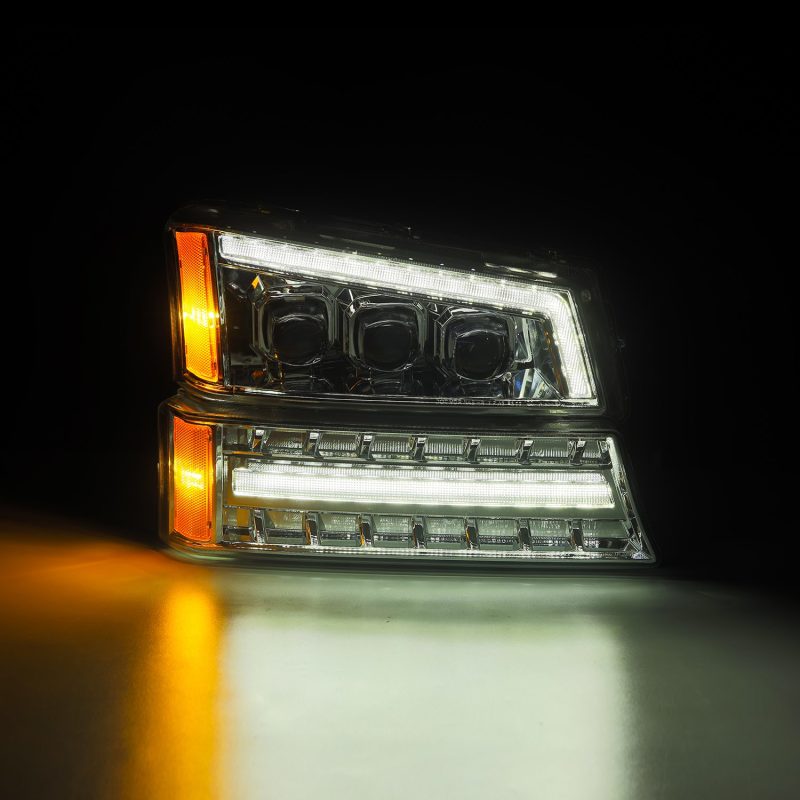 AlphaRex 03-06 Chevy Silverado 1500/2500HD/3500HD/Avalanche Chrome NOVA LED Proj Headlights - 880255