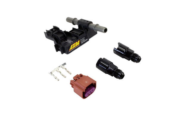 AEM Ethanol Content Flex Fuel Sensor w/ -6AN fittings Kit - 30-2201 by AEM - front view