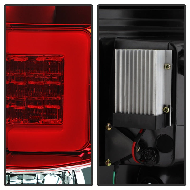 Spyder 09-14 Ford F150 V2 Light Bar LED Tail Lights - Red Clear (ALT-YD-FF15009V2-LBLED-RC) - 5084224