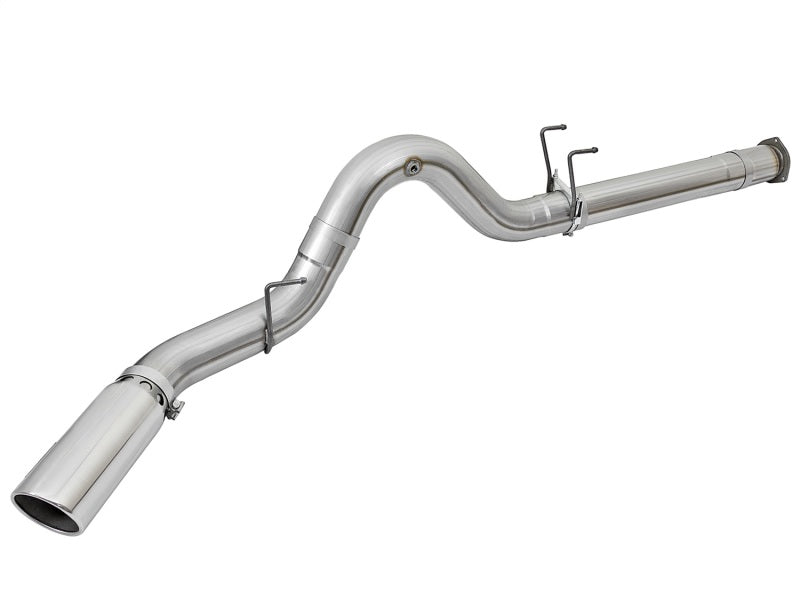 aFe ATLAS 5in DPF-Back Alum Steel Exhaust System w/Polished Tip 2017 Ford Diesel Trucks V8-6.7L (td) - 49-03090-P