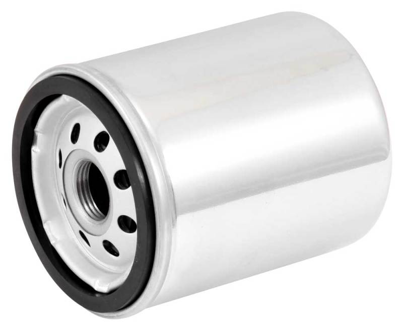 K&N Harley Davidson 3in OD x 4.063in H Chrome Oil Filter - KN-170C for 1986-2006 Harley-Davidson XLH883 - front view