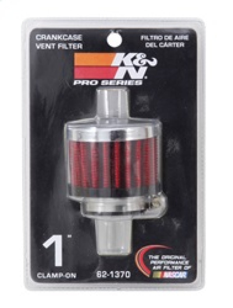 K&N 1in Flange ID x 2in OD x 1.5 inch H Rubber Base Crankcase Vent Filter - 62-1370