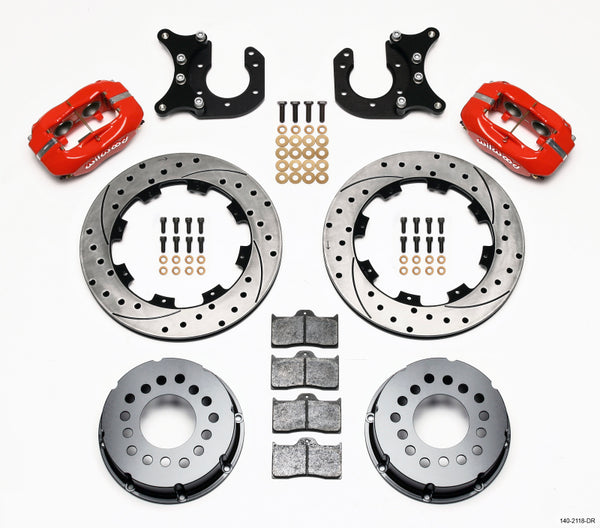 Wilwood Forged Dynalite P/S Rear Kit Drilled Red New Big Ford 2.50in Offset - 140-2118-DR by Wilwood