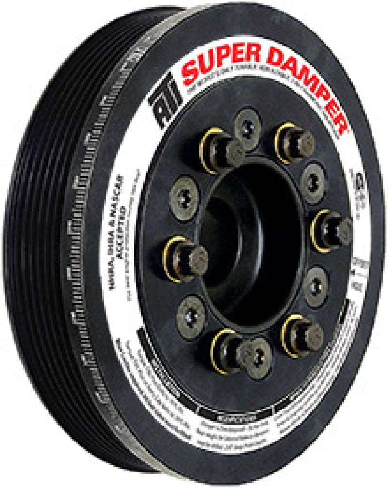 ATI Damper - 7.795in - Alum - 8 &amp; 6 Grv - Ford Coyote 5.0 - 15 Percent OD - w/A/C Pulley - ATI918053