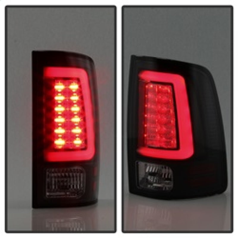 Spyder 13-14 Dodge Ram 1500 Light Bar LED Tail Lights - Black Smoke ALT-YD-DRAM13V2-LED-BSM - 5084064