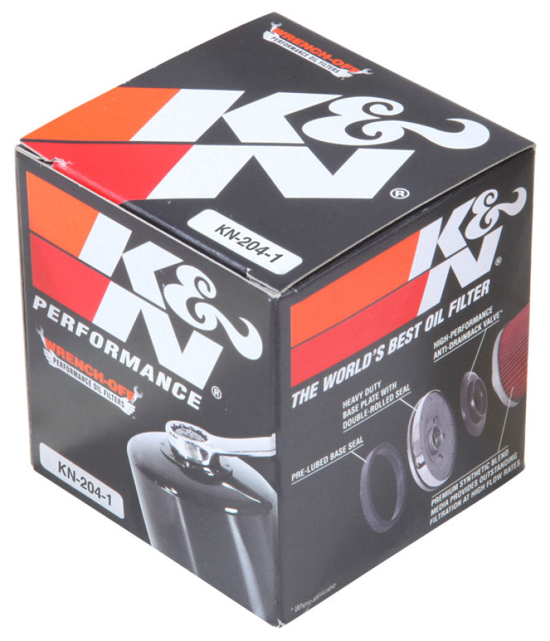 K&N Honda / Kawasaki / Arctic Cat / Suzuki / Triumph / Yamaha 2.594in OD x 2.813in H Oil Filter - KN-204-1