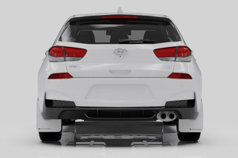Rally Armor 19-21 Hyundai Elantra N Line Black UR Mud Flap w/ Grey Logo - MF59-UR-BLK/GRY